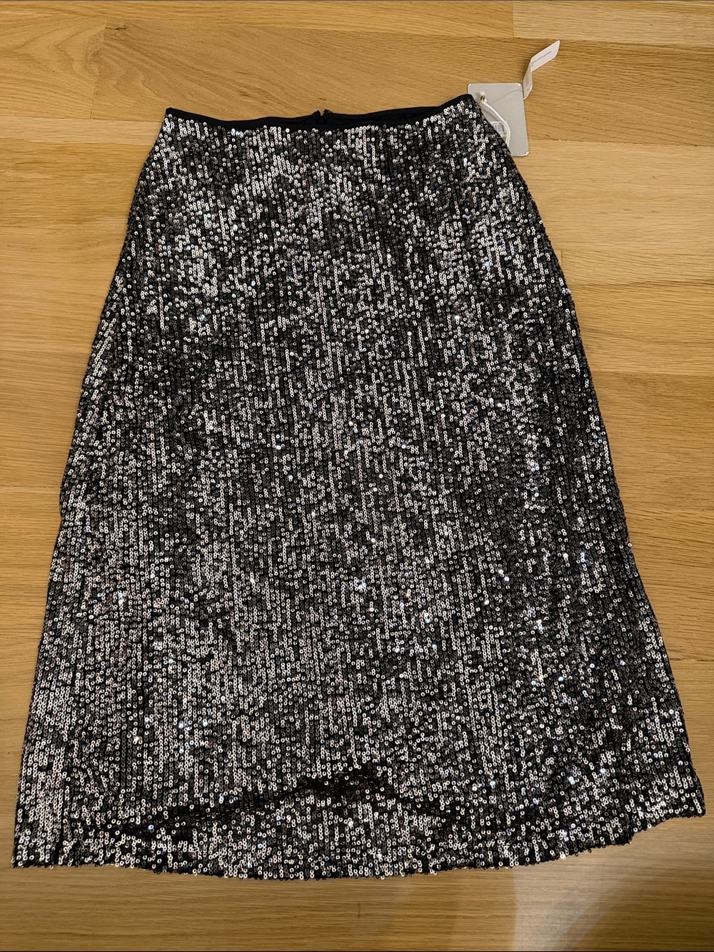 Chelsea28 Black & Silver Sequin Midi Skirt